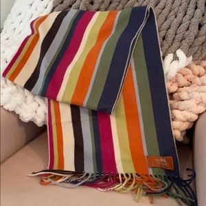 cashmere striped coach scarf
